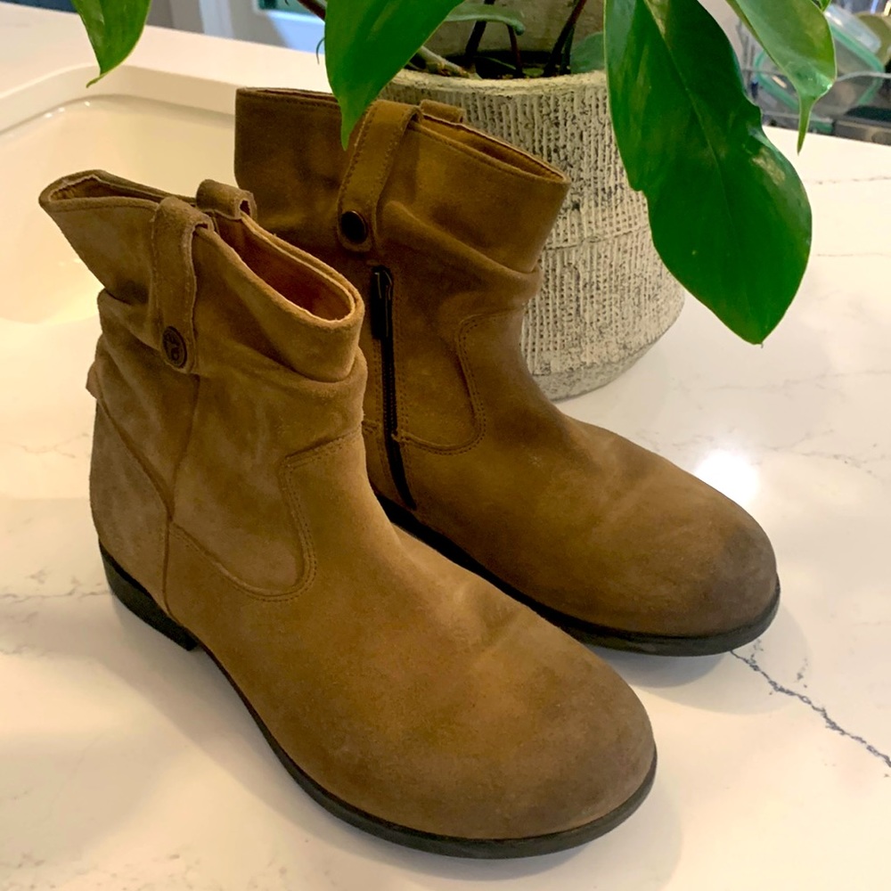 Birkenstock brown suede city boot size 38, women’s 7 1/2